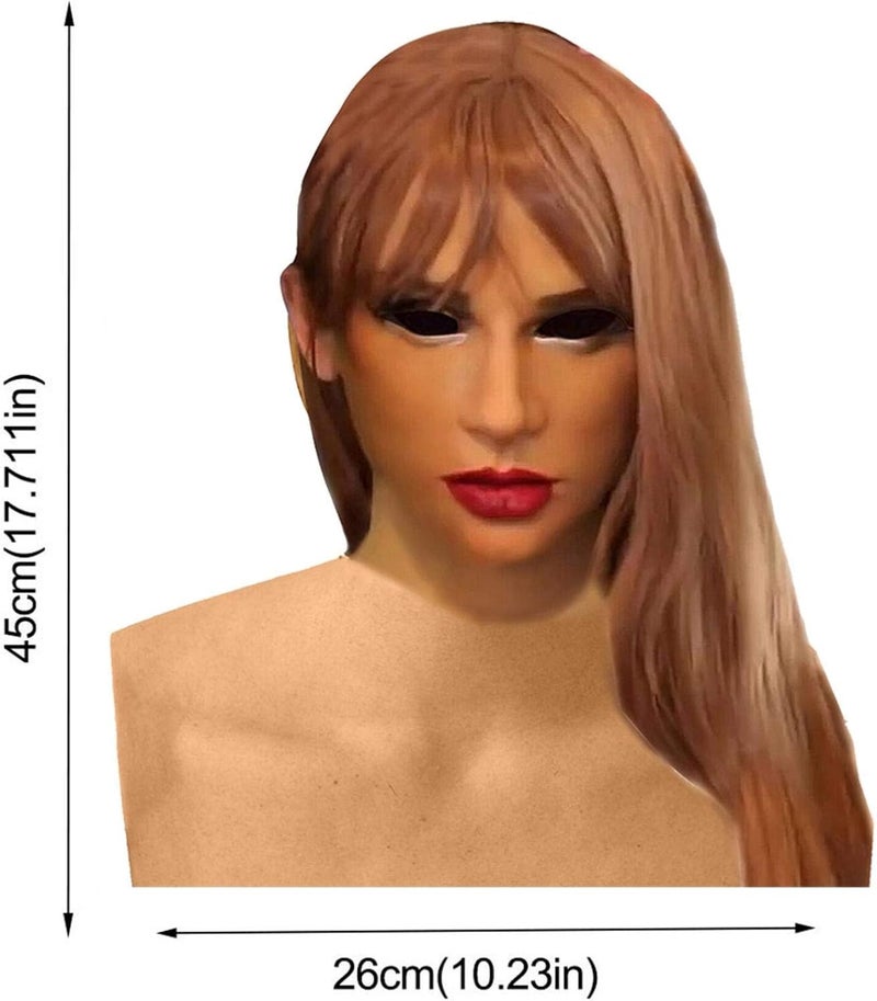 woobles Women's Skin Face-Masks, Super Soft Latex Beaty Women Face-Masks, Costume Party - Image 4